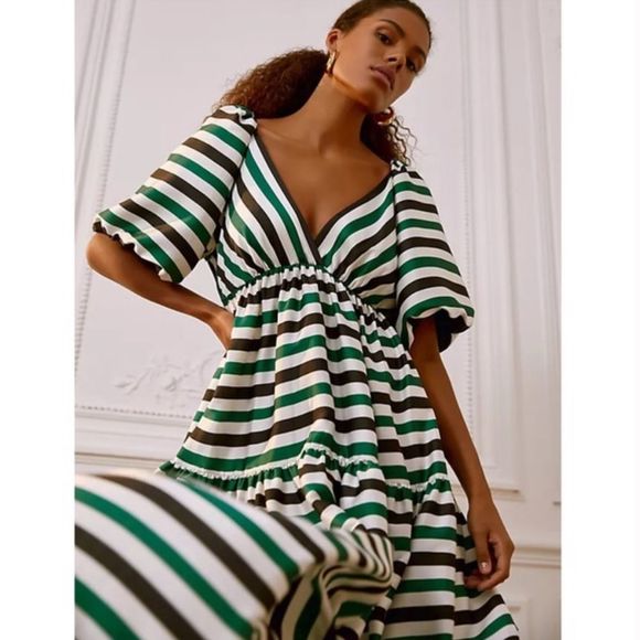 Anthropologie Delfi Striped Tiered Maxi Dress NWT - Picture 2 of 15